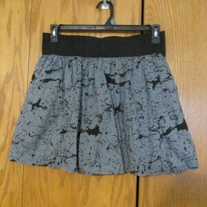 BLACK POPPY WOMEN'S SIZE L SKIRT GRAY, BLACK WIDE ELASTIC @ WAIST VINTAGE GRUNGE